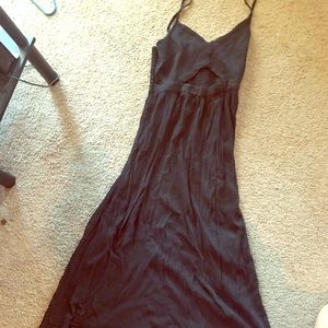 Black maxi dress with triangle cut out